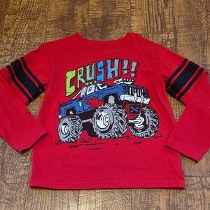 Garanimals Red 'Crush' Monster Truck Long Sleeve Tee Sz 6